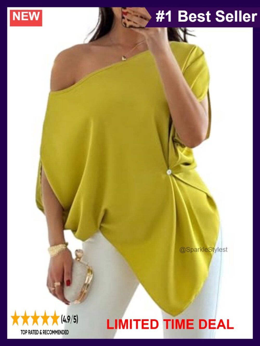 Women's Off The Shoulder Asymmetrical Ruched Poncho Blouse Top